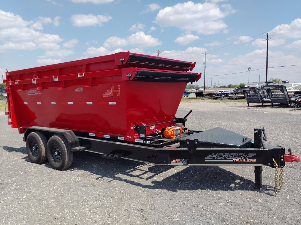 Horizon 14' RDZ BP Roll off Bundle (2) 7k Axles + 2 Bins w/ 4' Walls - Roll Off Base Trailer/RO 14' Bumper Pull - Stryker Dealership Group