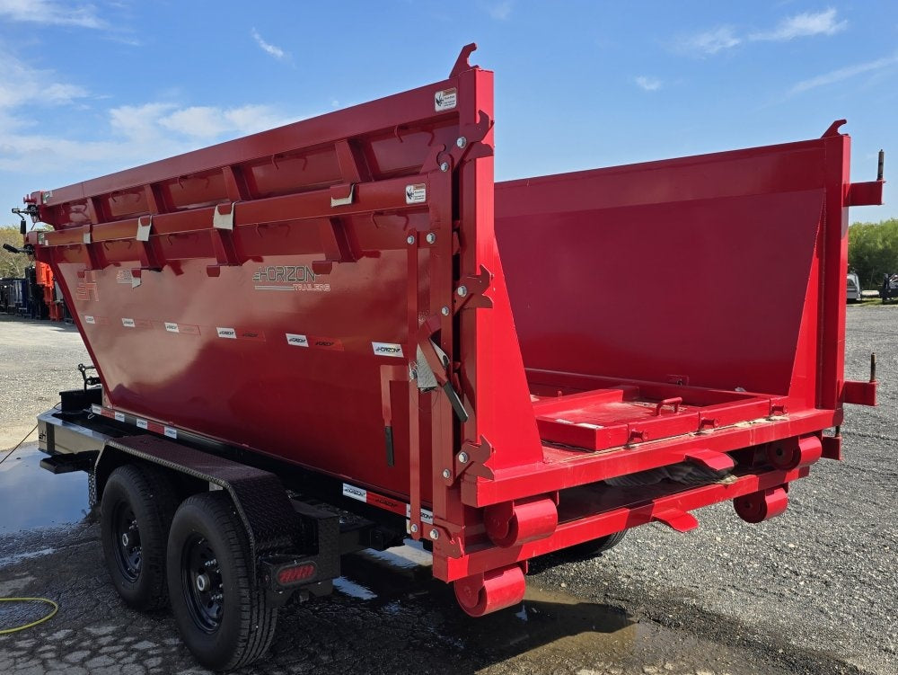 Horizon 14' RDZ BP Roll off Bundle (2) 7k Axles + 2 Bins w/ 4' Walls - Roll Off Packages - RO 14' Bumper Pull - Stryker Dealership Group
