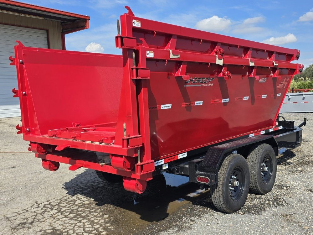 Horizon 14' RDZ BP Roll off Bundle (2) 7k Axles + 2 Bins w/ 4' Walls - Roll Off Packages/RO 14' Bumper Pull - Stryker Dealership Group