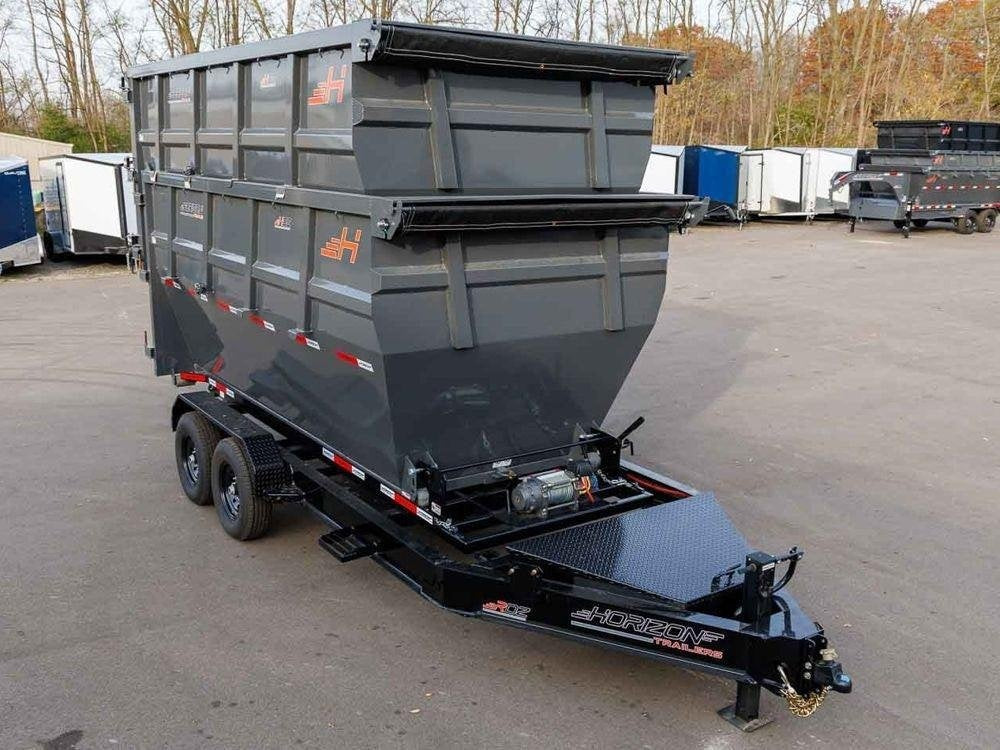 Horizon 14' RDZ BP Roll off Bundle (2) 7k Axles + 2 Bins w/ 6' Walls - Roll Off Packages/RO 14' Bumper Pull - Stryker Dealership Group