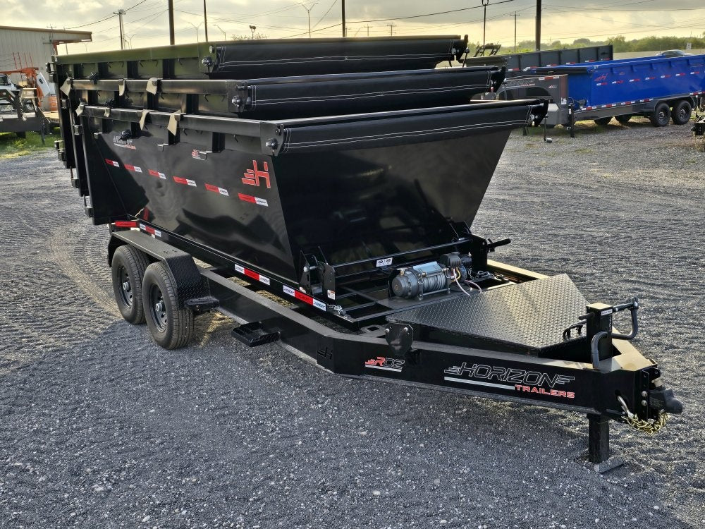 Horizon 14' RDZ BP Roll off Bundle (2) 7k Axles + 3 Bins w/ 4' Walls - Roll Off Packages/RO 14' Bumper Pull - Stryker Dealership Group