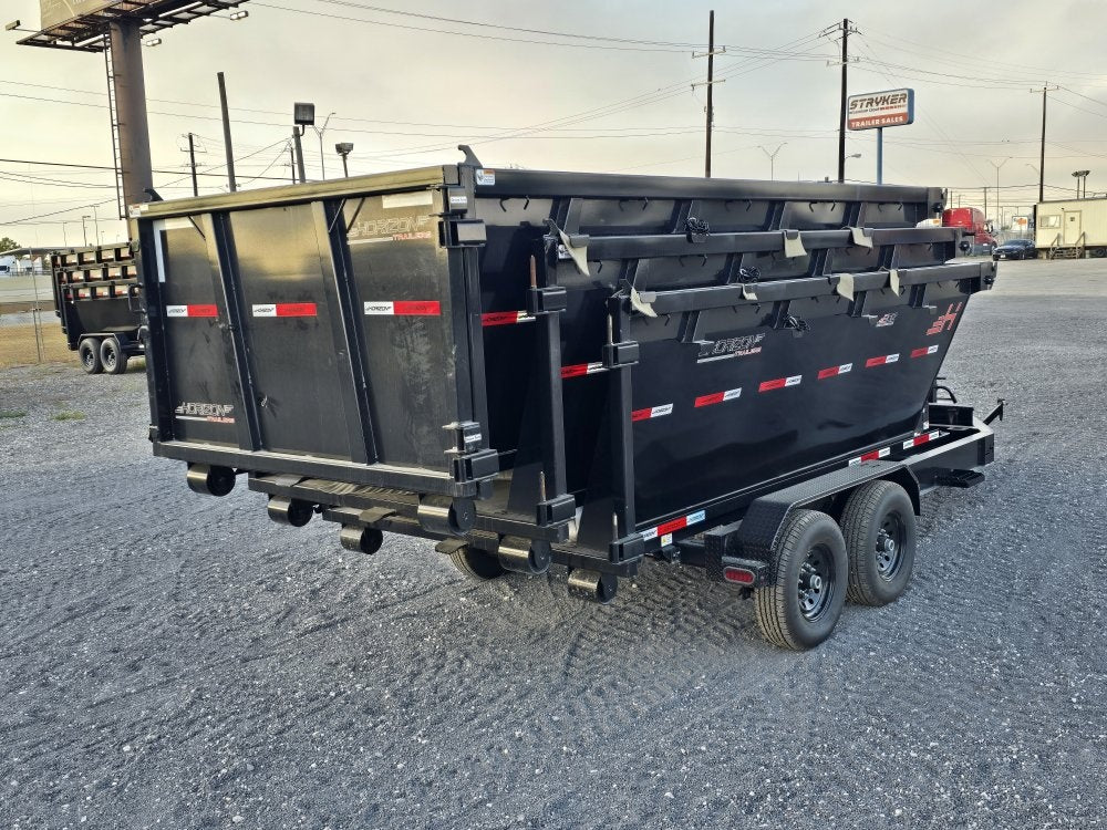 Horizon 14' RDZ BP Roll off Bundle (2) 7k Axles + 3 Bins w/ 4' Walls - Roll Off Packages/RO 14' Bumper Pull - Stryker Dealership Group
