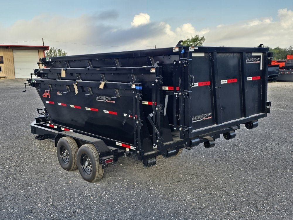 Horizon 14' RDZ BP Roll off Bundle (2) 7k Axles + 3 Bins w/ 4' Walls - Roll Off Packages/RO 14' Bumper Pull - Stryker Dealership Group