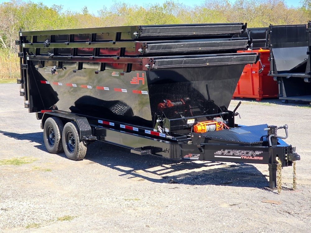 Horizon 14' RDZ BP Roll off Bundle (2) 7k Axles + 3 Bins w/ 4' Walls - Roll Off Packages/RO 14' Bumper Pull - Stryker Dealership Group