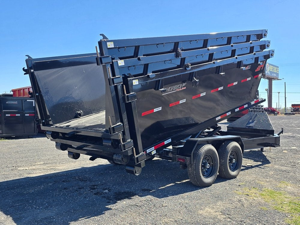 Horizon 14' RDZ BP Roll off Bundle (2) 7k Axles + 3 Bins w/ 4' Walls - Roll Off Packages/RO 14' Bumper Pull - Stryker Dealership Group