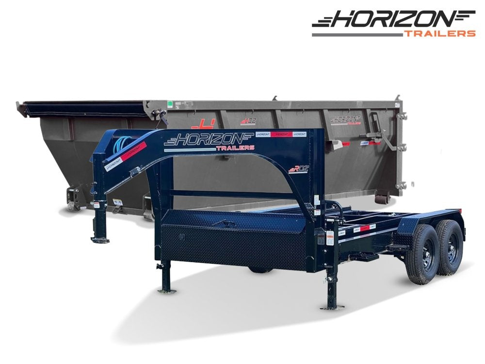 Horizon 14' RDZ GN Roll off Bundle (2) 7k Axles + 1 Bins w/ 4' Walls - Roll Off Packages/RO 14' Gooseneck - Stryker Dealership Group