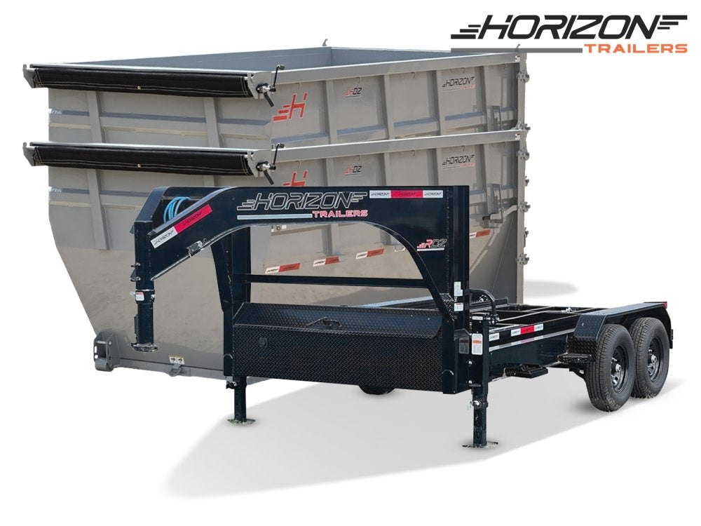 Horizon 14' RDZ GN Roll off Bundle (2) 7k Axles + 2 Bins w/ 6' Walls - Roll Off Packages/RO 14' Gooseneck - Stryker Dealership Group