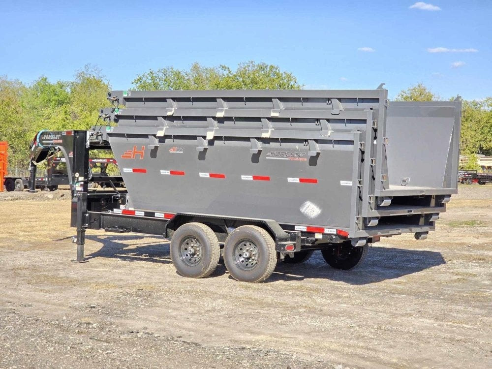 Horizon 14' RDZ GN Roll off Bundle (2) 7k Axles + 3 Bins w/ 4' Walls - Roll Off Packages/RO 14' Gooseneck - Stryker Dealership Group