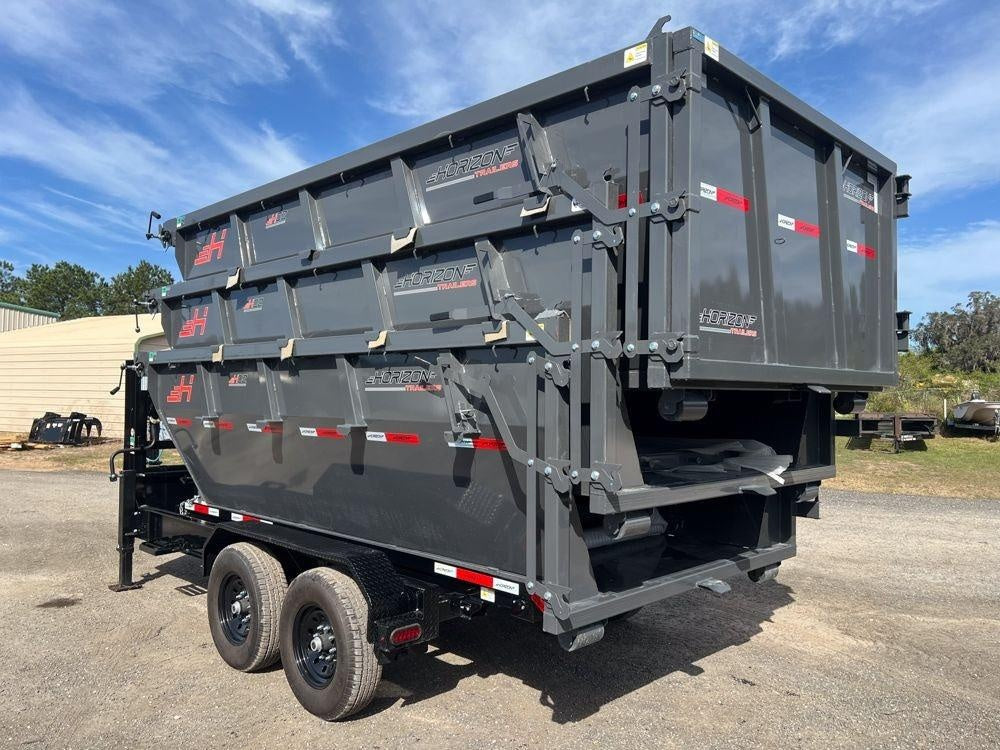 Horizon 14' RDZ GN Roll off Bundle (2) 7k Axles + 3 Bins w/ 4' Walls HZN14GN7K4FTEDZ3GrayFL - Ghost ROP - Stryker Dealership Group