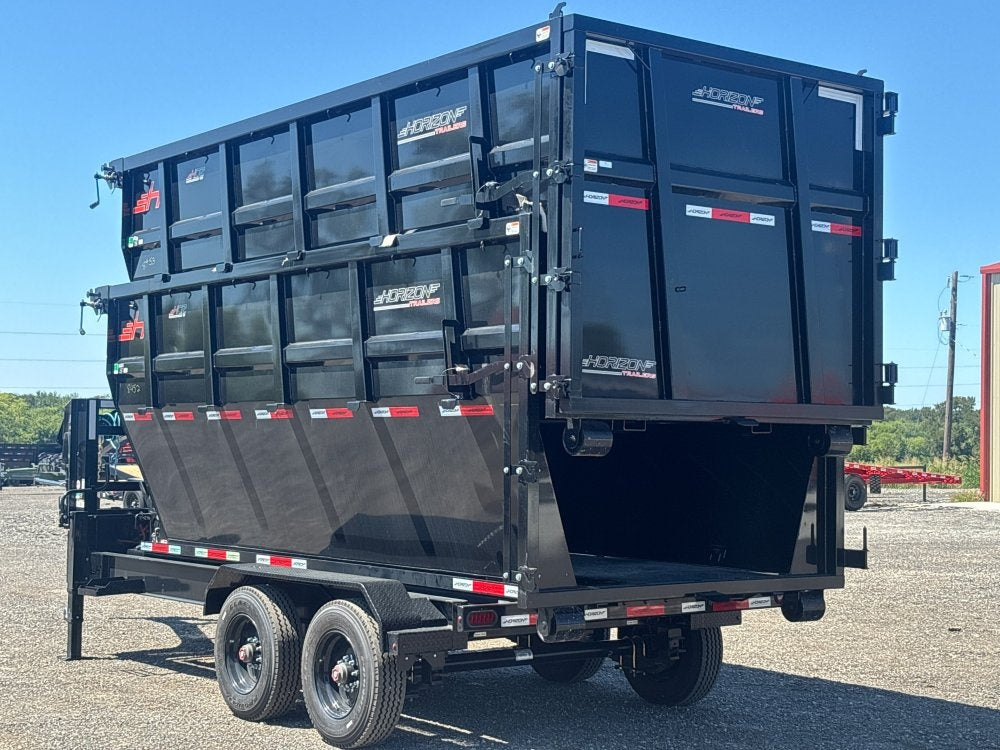 Horizon 16' HRD GN Roll off Bundle (2) 10k Axles + 2 Bins w/ 6' Walls - Roll Off Packages/RO 16' Gooseneck - Stryker Dealership Group