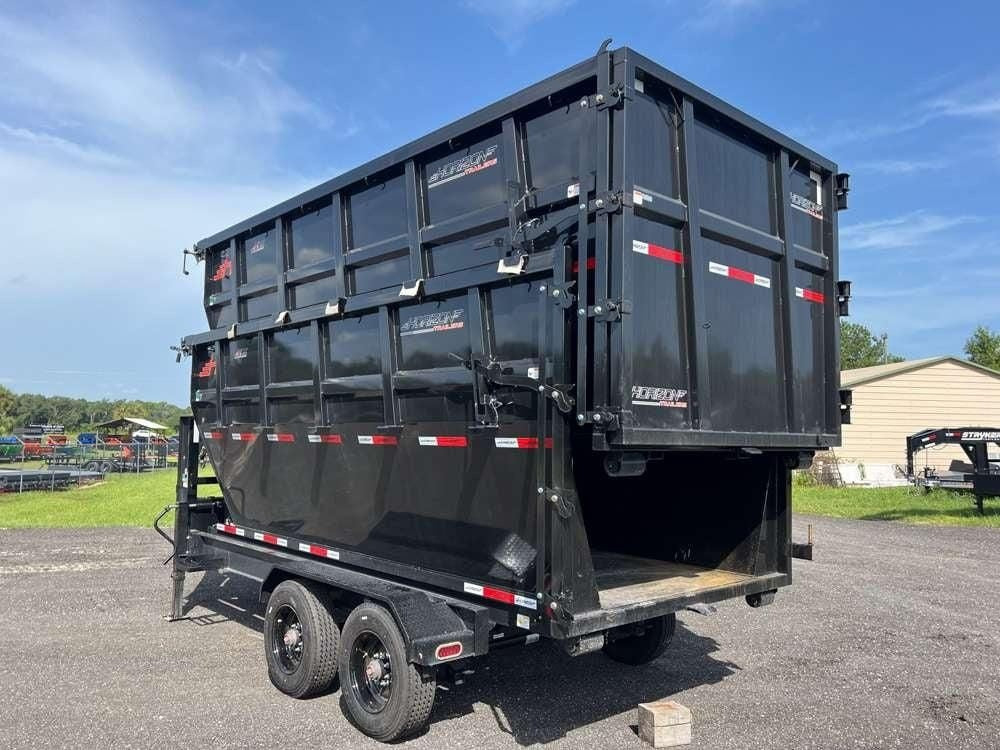 Horizon 16' HRD GN Roll off Bundle (2) 10k Axles + 2 Bins w/ 6' Walls HZN16GN10K6FTEDZ3BLKTX - Ghost ROP - Stryker Dealership Group