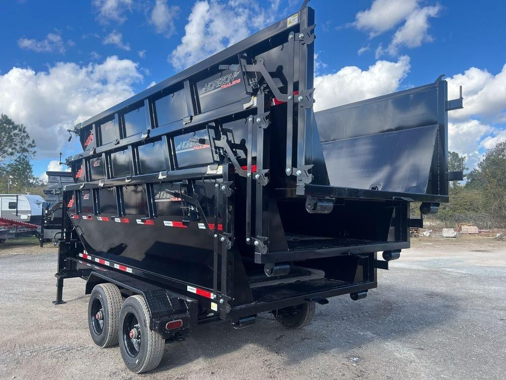 Horizon 16' HRD GN Roll off Bundle (2) 10k Axles + 3 Bins w/ 4' Walls HZN16GN10K4FTEDZ3BLKTX - Ghost ROP - Stryker Dealership Group