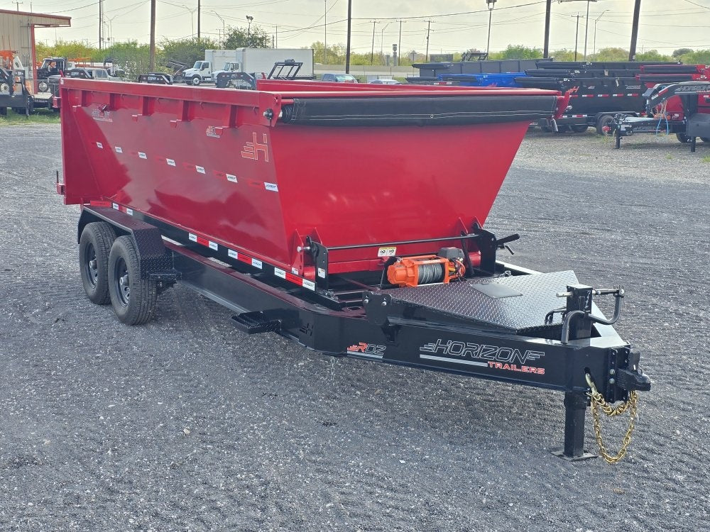 Horizon 16' RDZ BP Roll off Bundle (2) 7k Axles + 1 Bin w/ 4' Walls - Roll Off Packages - RO 16' Bumper Pull - Stryker Dealership Group