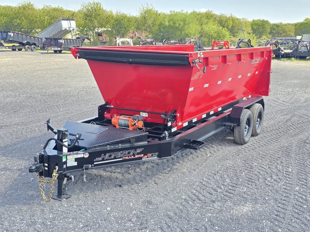 Horizon 16' RDZ BP Roll off Bundle (2) 7k Axles + 1 Bin w/ 4' Walls - Roll Off Packages/RO 16' Bumper Pull - Stryker Dealership Group
