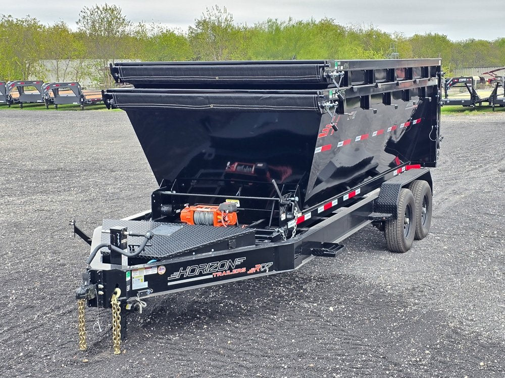 Horizon 16' RDZ BP Roll off Bundle (2) 7k Axles + 2 Bins w/ 4' Walls - Roll Off Packages - RO 16' Bumper Pull - Stryker Dealership Group