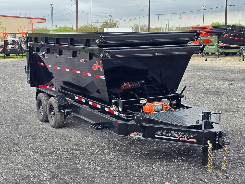 Horizon 16' RDZ BP Roll off Bundle (2) 7k Axles + 2 Bins w/ 4' Walls - Roll Off Packages - RO 16' Bumper Pull - Stryker Dealership Group