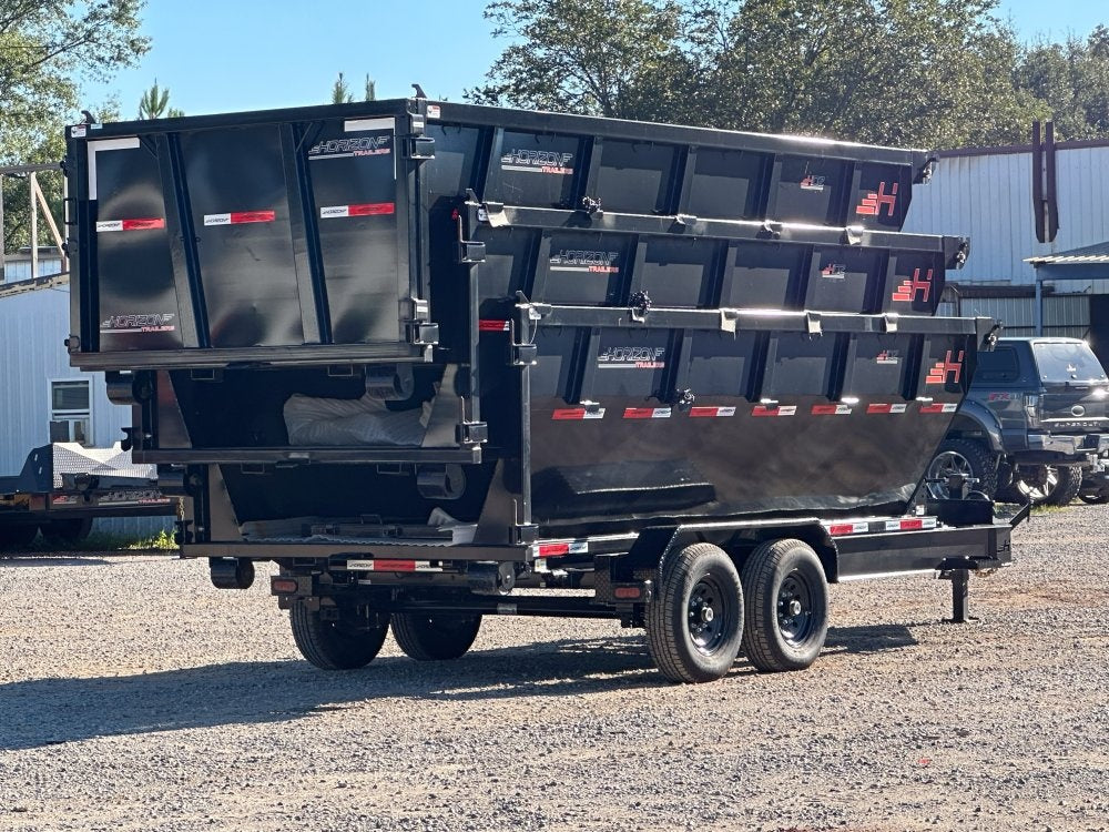 Horizon 16' RDZ BP Roll off Bundle (2) 7k Axles + 3 Bins w/ 4' Walls - Roll Off Packages/RO 16' Bumper Pull - Stryker Dealership Group