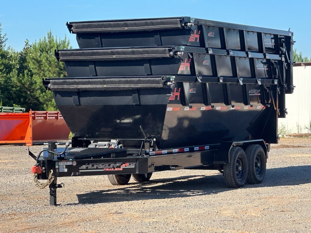 Horizon 16' RDZ BP Roll off Bundle (2) 7k Axles + 3 Bins w/ 4' Walls - Roll Off Packages/RO 16' Bumper Pull - Stryker Dealership Group