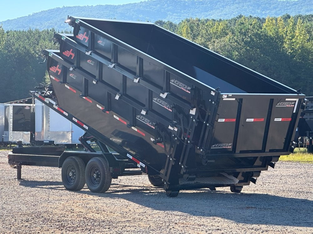 Horizon 16' RDZ BP Roll off Bundle (2) 7k Axles + 3 Bins w/ 4' Walls - Roll Off Packages/RO 16' Bumper Pull - Stryker Dealership Group