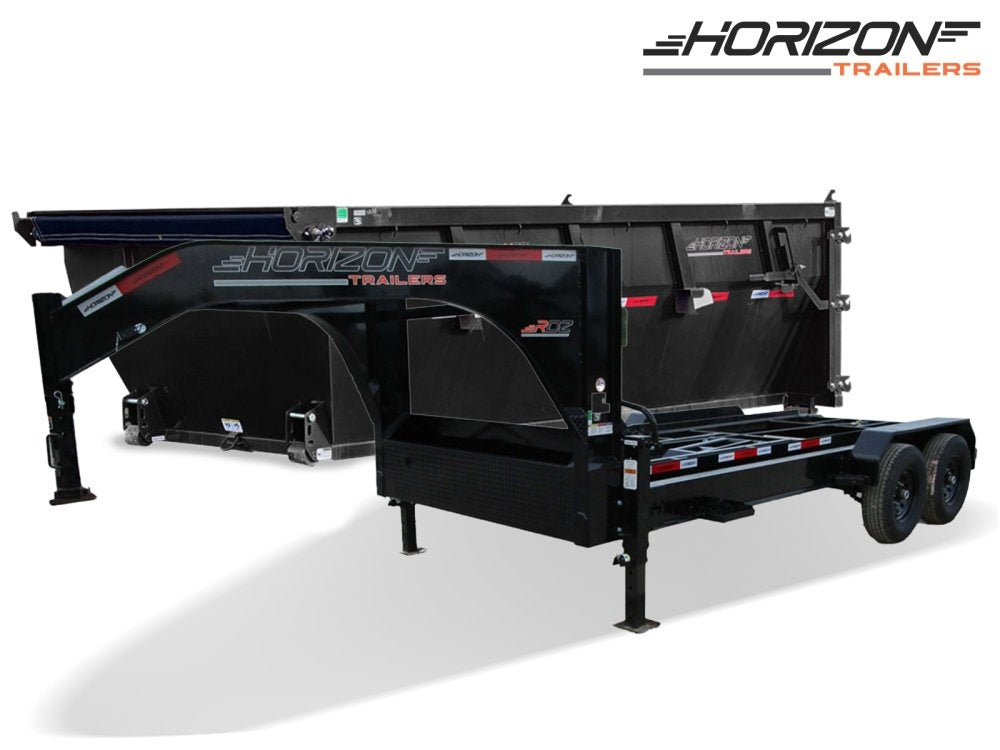 Horizon 16' RDZ GN Roll off Bundle (2) 7k Axles + 1 Bin w/ 4' Walls - Roll Off Packages/RO 16' Gooseneck - Stryker Dealership Group