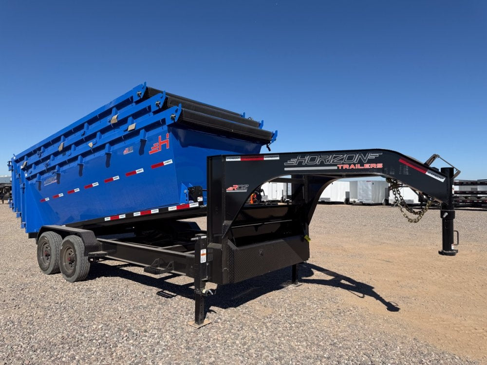 Horizon 16' RDZ GN Roll off Bundle (2) 7k Axles + 3 Bins w/ 4' Walls - Roll Off Packages - RO 16' Gooseneck - Stryker Dealership Group