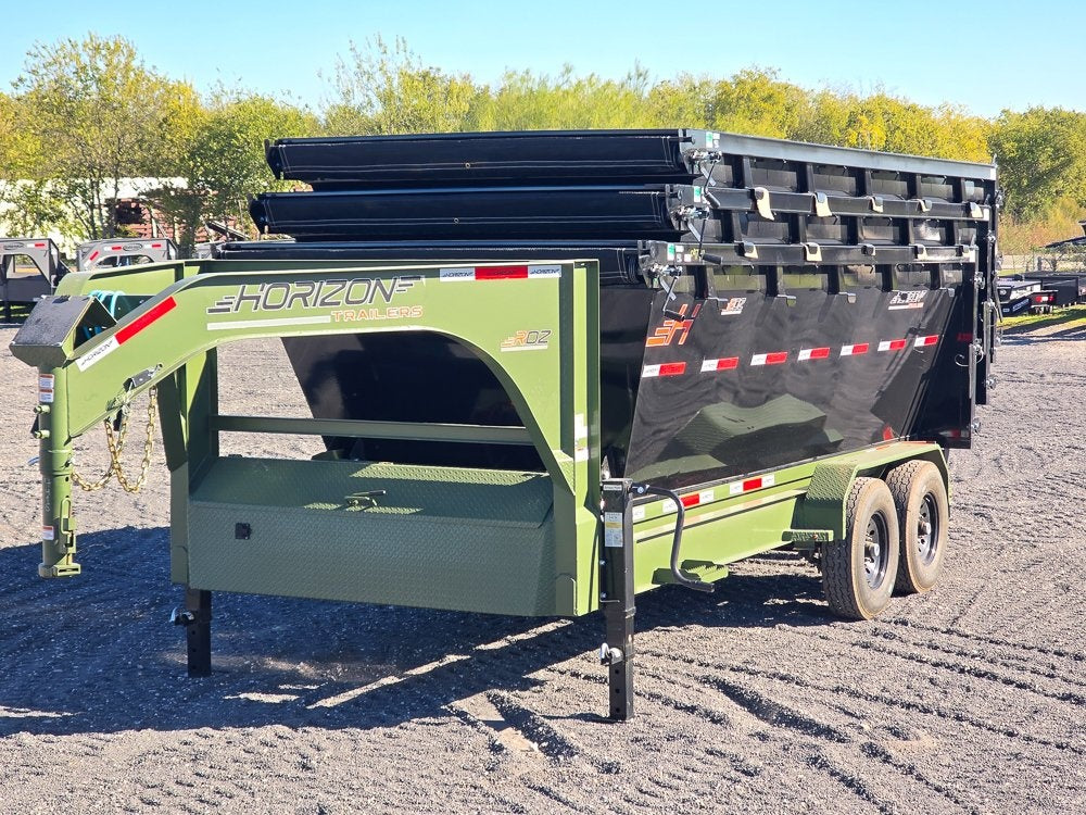 Horizon 16' RDZ GN Roll off Bundle (2) 7k Axles + 3 Bins w/ 4' Walls - Roll Off Packages/RO 16' Gooseneck - Stryker Dealership Group