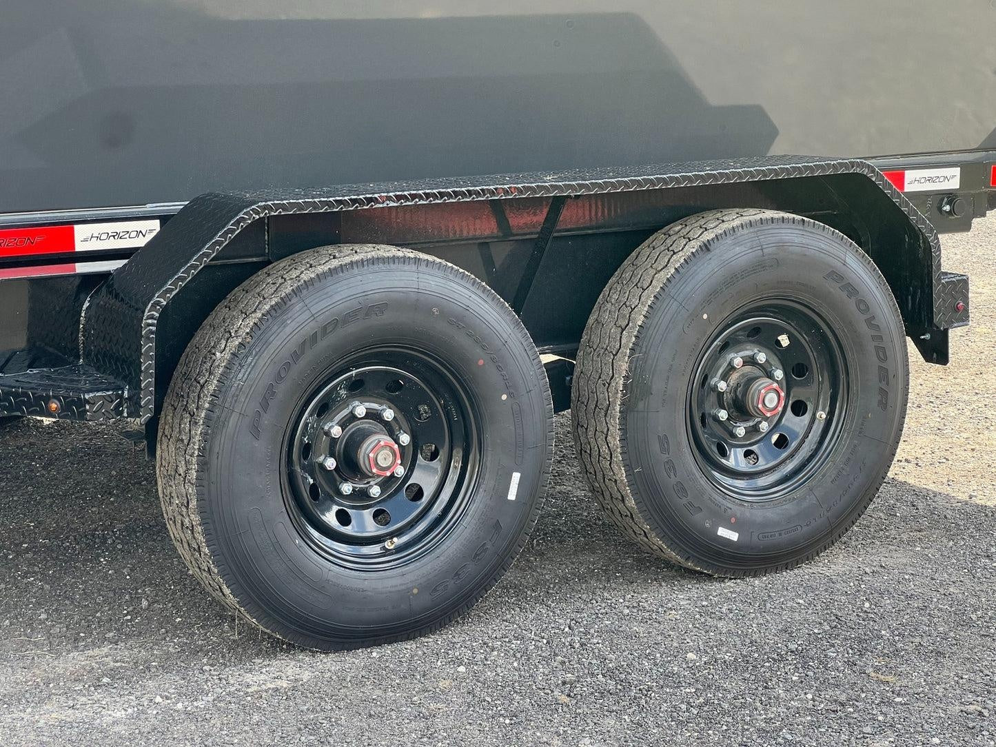 Horizon 16' RDZ GN Roll off Bundle (2) 8k Axles + 2 Bins w/ 6' Walls HZN16GN8K6FTEDZ3GrayFL - Ghost ROP - Stryker Dealership Group