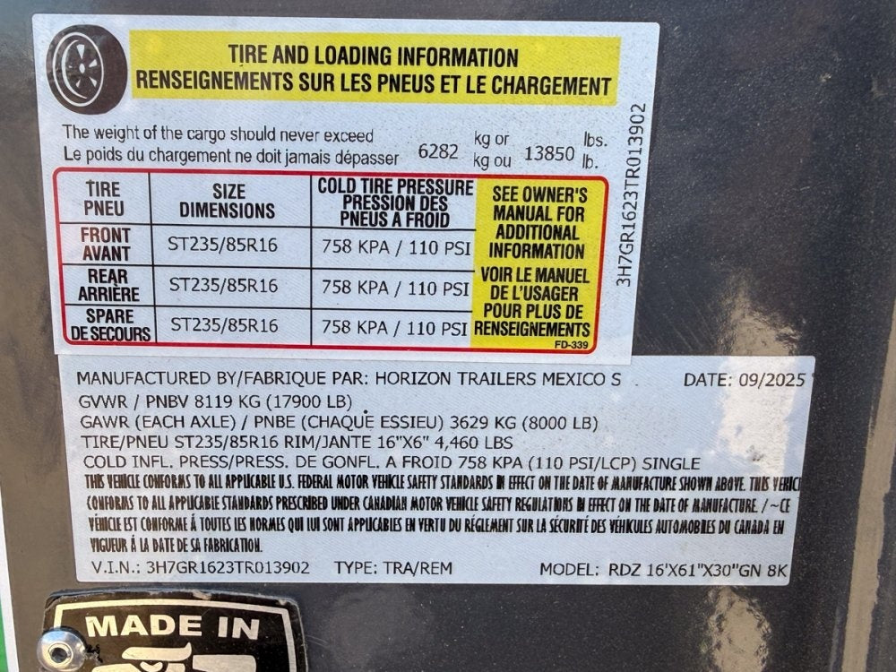 Horizon 16' RDZ GN Roll off Bundle (2) 8k Axles + 3 Bins w/ 4' Walls - Roll Off Packages/RO 16' Gooseneck - Stryker Dealership Group