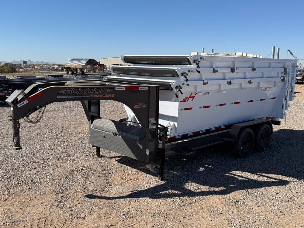 Horizon 16' RDZ GN Roll off Bundle (2) 8k Axles + 3 Bins w/ 4' Walls - Roll Off Packages - RO 16' Gooseneck - Stryker Dealership Group