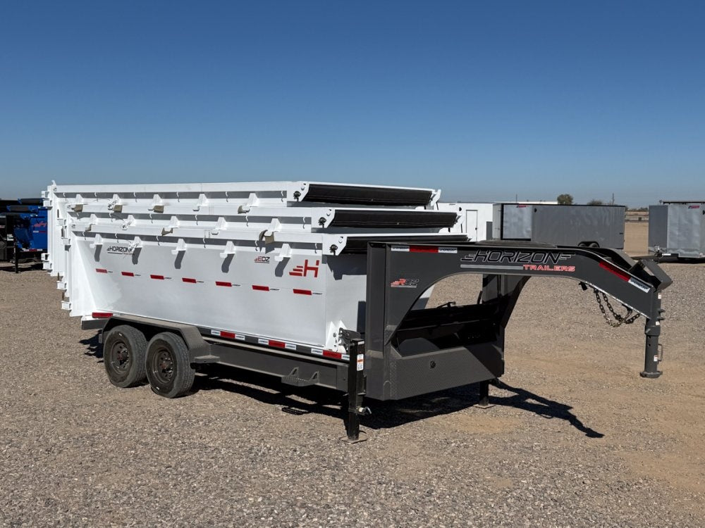 Horizon 16' RDZ GN Roll off Bundle (2) 8k Axles + 3 Bins w/ 4' Walls - Roll Off Packages - RO 16' Gooseneck - Stryker Dealership Group
