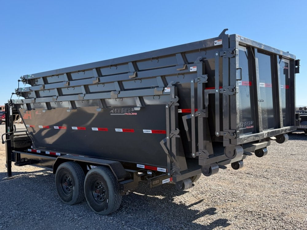 Horizon 16' RDZ GN Roll off Bundle (2) 8k Axles + 3 Bins w/ 4' Walls - Roll Off Packages - RO 16' Gooseneck - Stryker Dealership Group