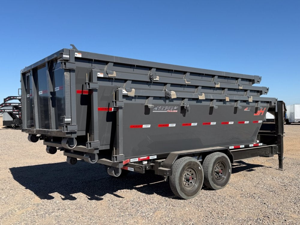 Horizon 16' RDZ GN Roll off Bundle (2) 8k Axles + 3 Bins w/ 4' Walls - Roll Off Packages - RO 16' Gooseneck - Stryker Dealership Group
