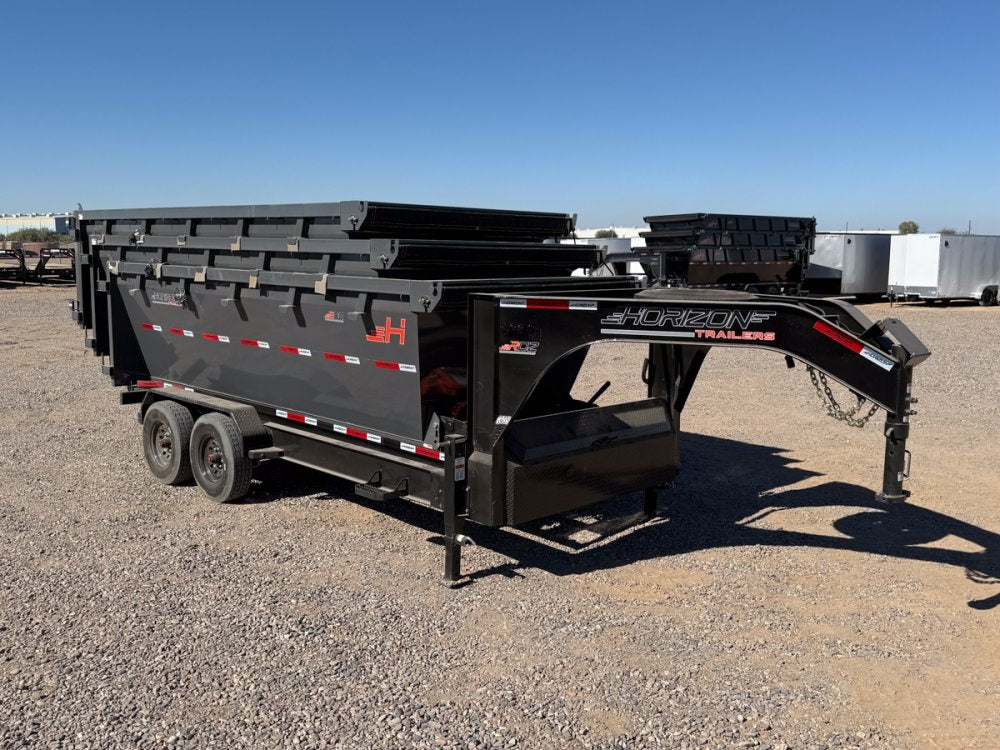 Horizon 16' RDZ GN Roll off Bundle (2) 8k Axles + 3 Bins w/ 4' Walls - Roll Off Packages - RO 16' Gooseneck - Stryker Dealership Group