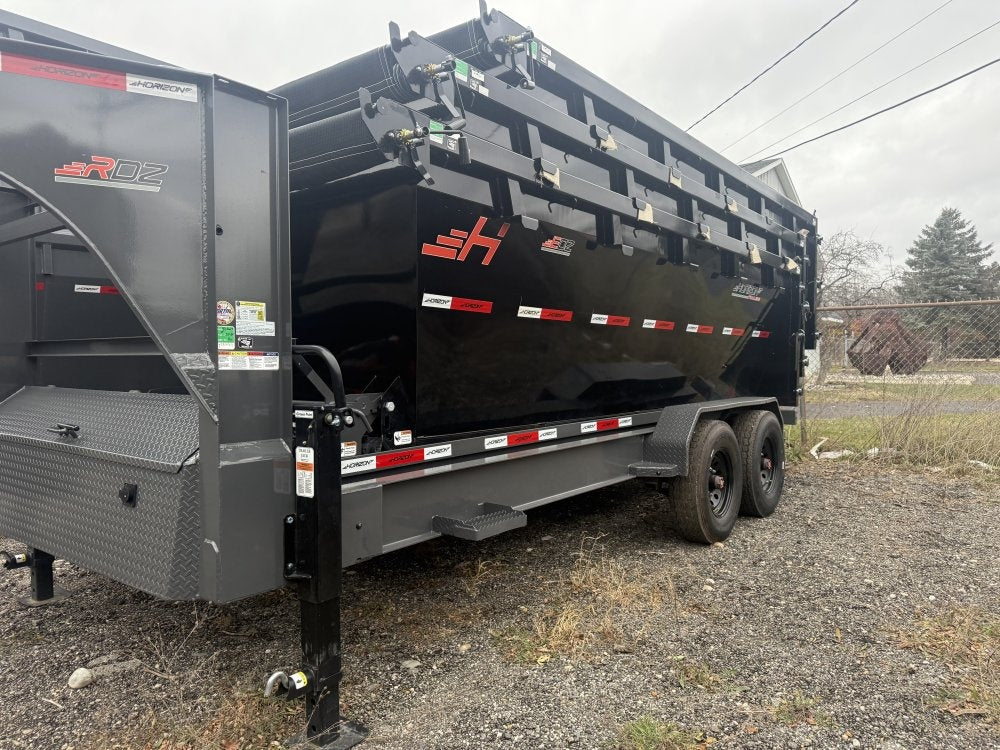Horizon 16' RDZ GN Roll off Bundle (8) 7k Axles + 3 Bins w/ 4' Walls - Roll Off Packages/RO 16' Gooseneck - Stryker Dealership Group