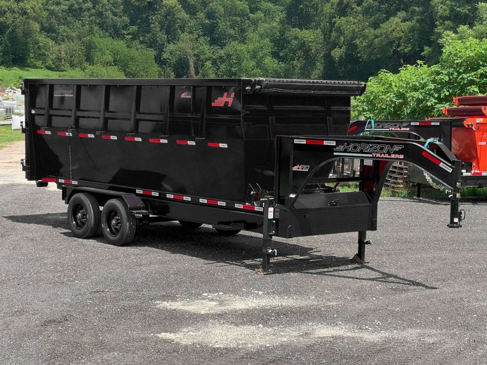 Horizon 20' HRD GN Roll off Bundle (2) 10k Axles + 1 Bin w/ 6' Walls - Roll Off Packages/RO 20' Gooseneck - Stryker Dealership Group
