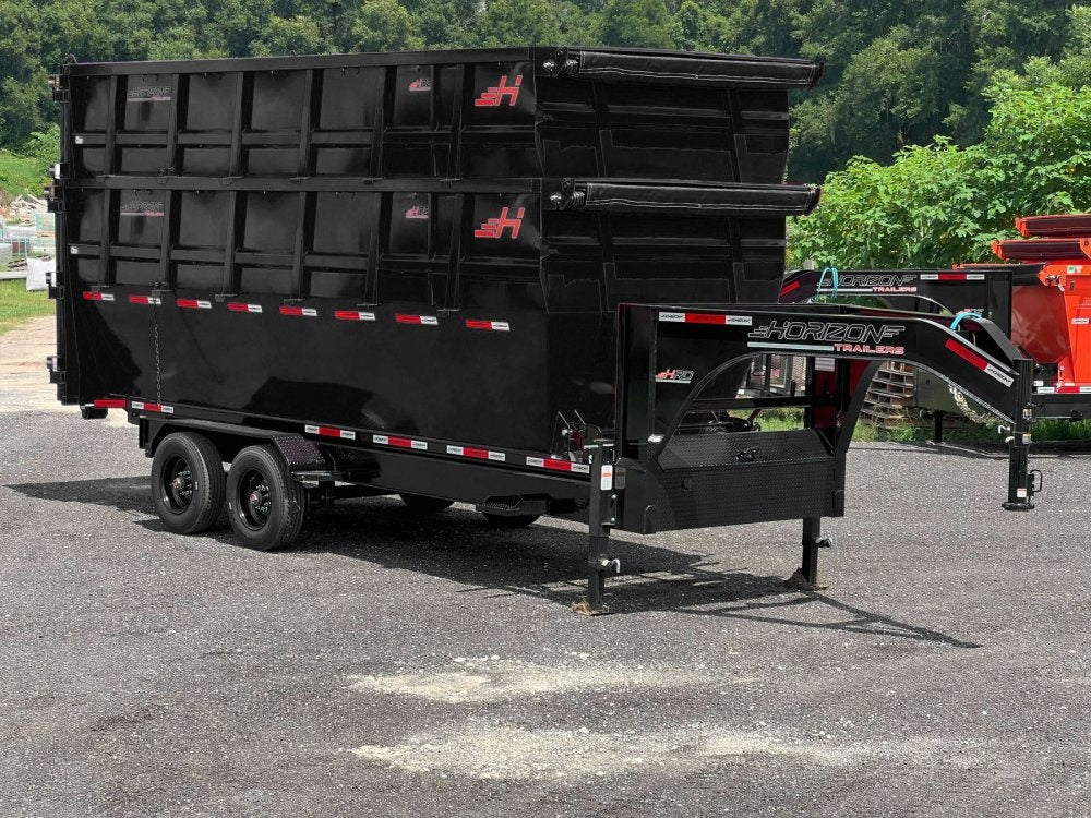 Horizon 20' HRD GN Roll off Bundle (2) 10k Axles + 2 Bins w/ 6' Walls - Roll Off Packages/RO 20' Gooseneck - Stryker Dealership Group