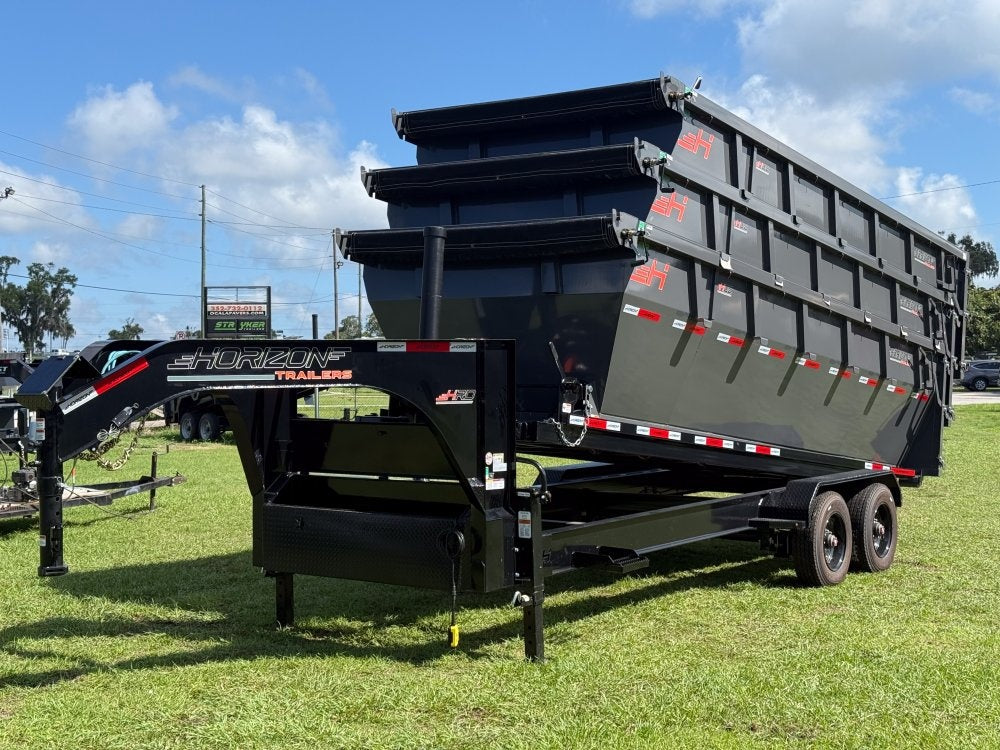 Horizon 20' HRD GN Roll off Bundle (2) 10k Axles + 3 Bins w/ 4' Walls - Roll Off Packages/RO 20' Gooseneck - Stryker Dealership Group