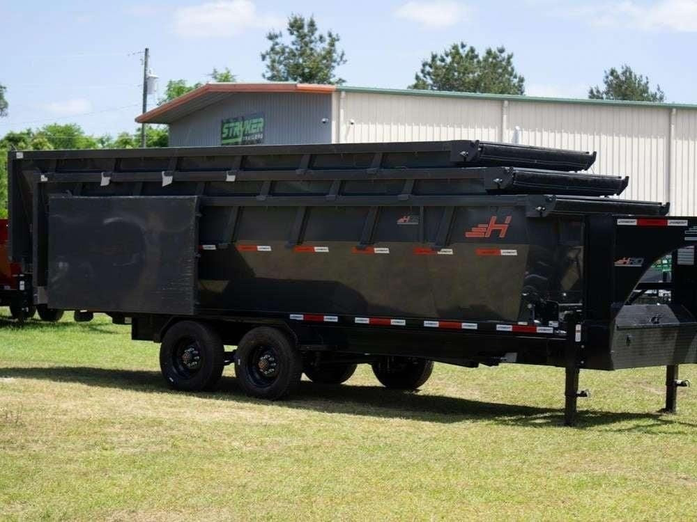 Horizon 20' HRD GN Roll off Bundle (2) 10k Axles + 3 Bins w/ 4' Walls HZN20GN10K4FTEDZ3GrayAL - Ghost ROP - Stryker Dealership Group