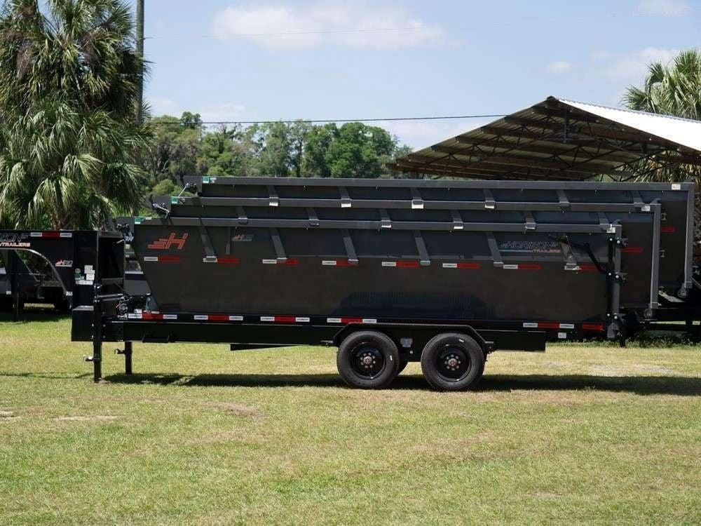 Horizon 20' HRD GN Roll off Bundle (2) 10k Axles + 3 Bins w/ 4' Walls HZN20GN10K4FTEDZ3GrayAL - Ghost ROP - Stryker Dealership Group