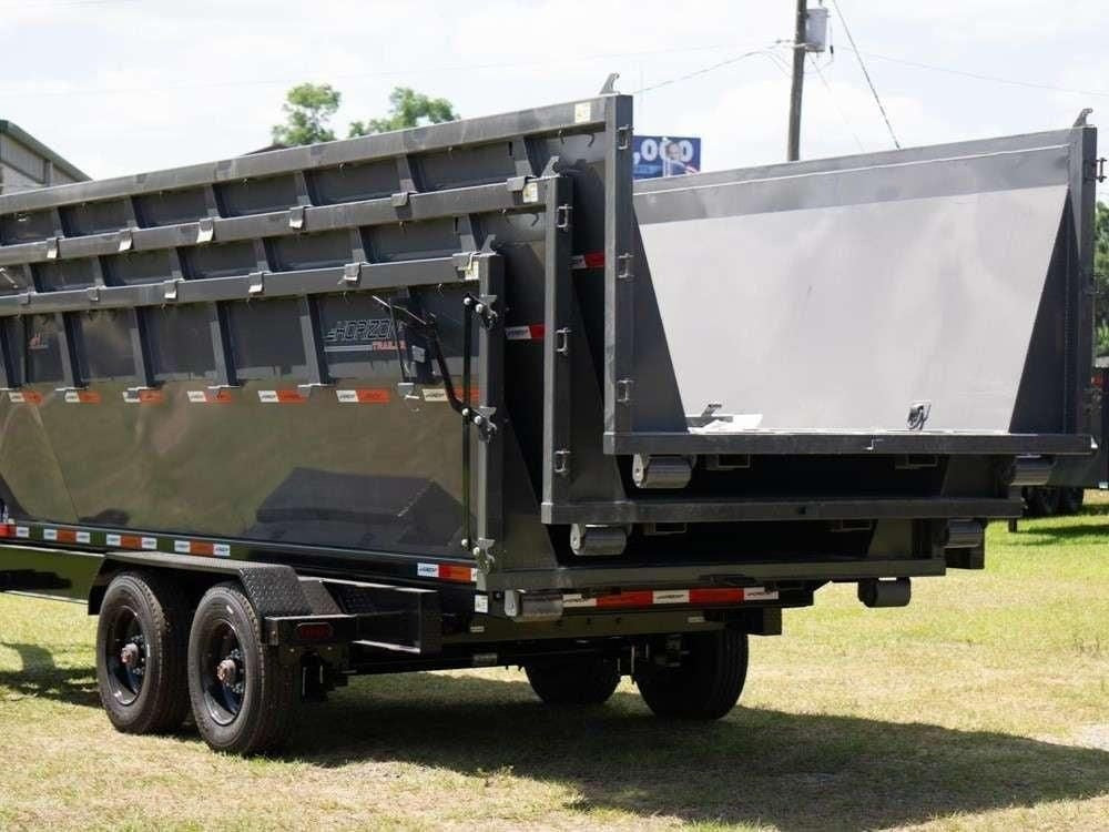 Horizon 20' HRD GN Roll off Bundle (2) 10k Axles + 3 Bins w/ 4' Walls HZN20GN10K4FTEDZ3GrayFL - Ghost ROP - Stryker Dealership Group