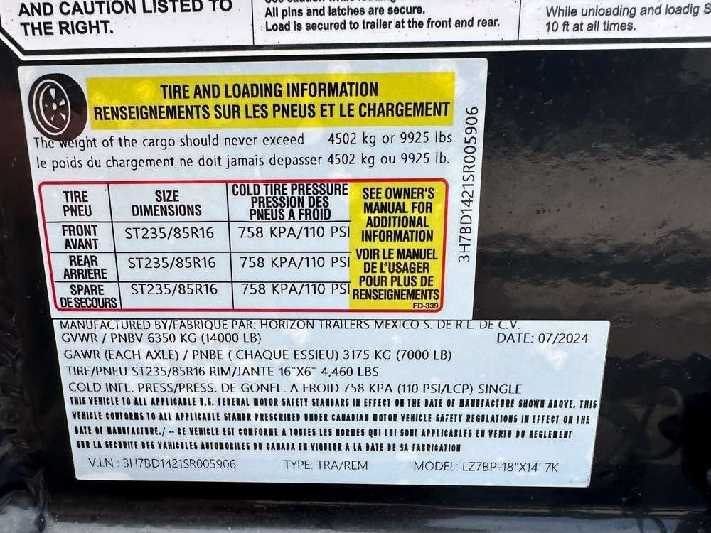 LZ7 14' BP Telescopic Dump Trailer Navy Blue - (2) 7k Axles - Spare Tire - 3 Way Door - 3" Ramps - T - Dump Trailers - Stryker Dealership Group
