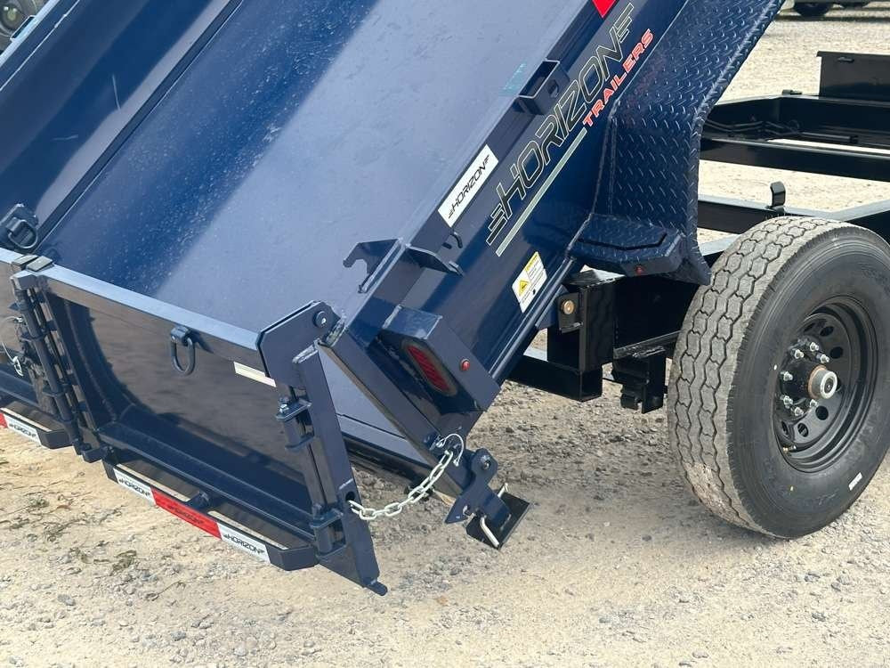 LZ7 14' BP Telescopic Dump Trailer Navy Blue - (2) 7k Axles - Spare Tire - 3 Way Door - 3" Ramps - T - Dump Trailers - Stryker Dealership Group