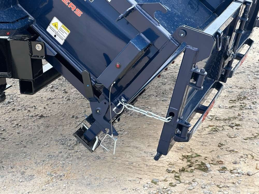 LZ7 14' BP Telescopic Dump Trailer Navy Blue - (2) 7k Axles - Spare Tire - 3 Way Door - 3" Ramps - T - Dump Trailers - Stryker Dealership Group