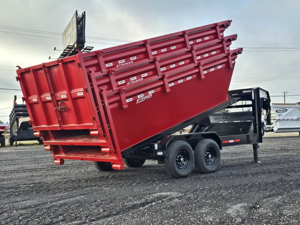 RawMaxx 14' GN Roll off Bundle (2) 7k Axles + 3 Bins w/ 4' Walls - Roll Off Packages/RO 14' Gooseneck - Stryker Dealership Group