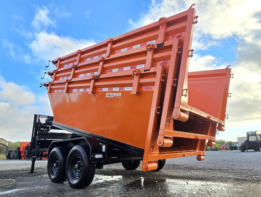 RawMaxx 14' RDX GN Roll off Bundle (2) 7k Axles + 3 Bins w/ 4' Walls - Roll Off Packages/RO 14' Gooseneck - Stryker Dealership Group