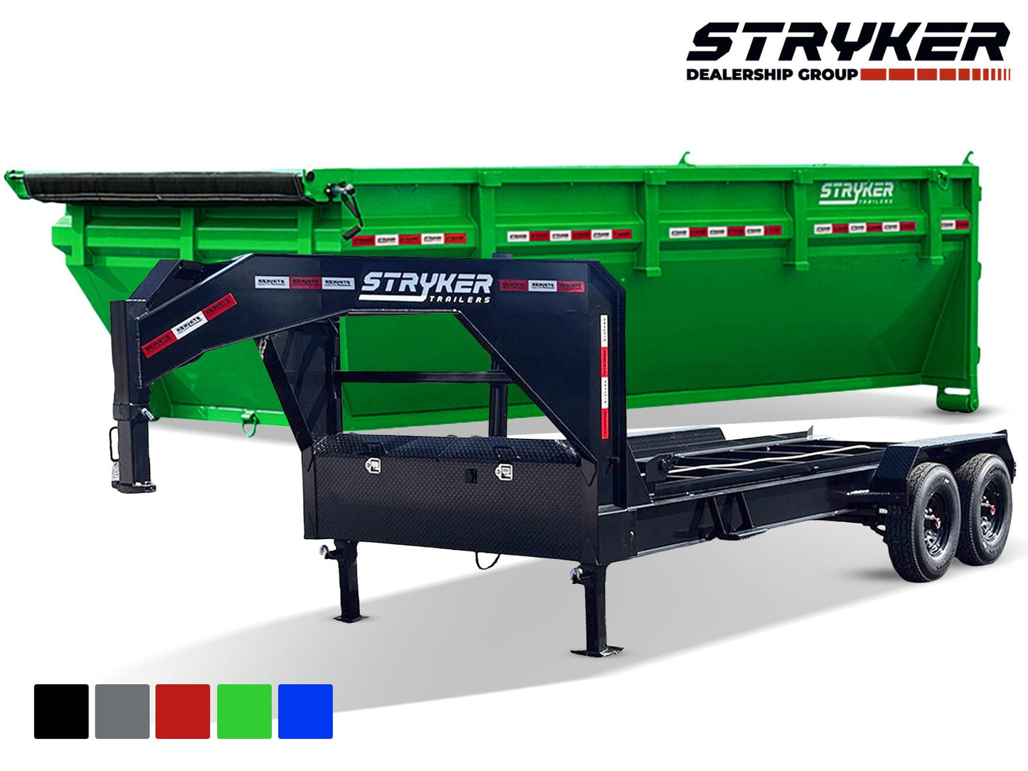 Stryker 16' GN Roll Off Bundle (2) 8k Axles + Bin 4' Walls 1GN168 - Stryker Dealership Group