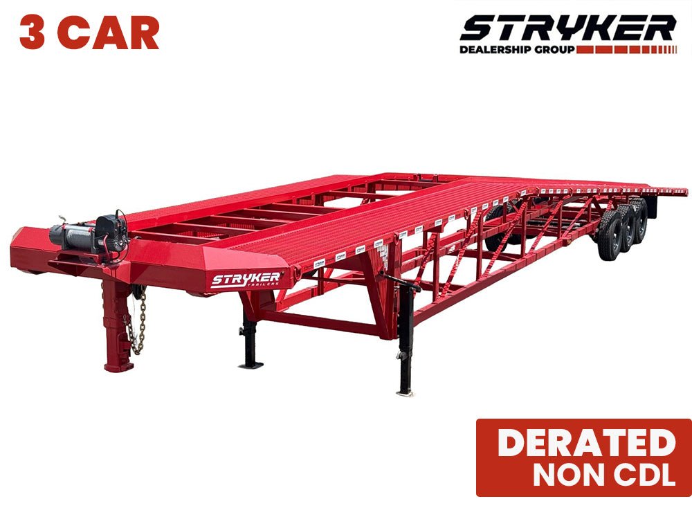 Stryker 50' Wedge 3 Car Hauler (3) 7k axles w/ winch - De - rated 12k GVWR - Stryker Dealership Group