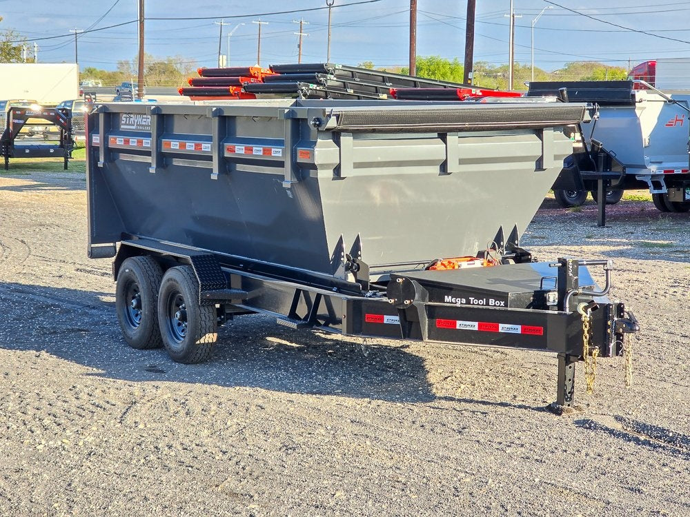 Stryker 14' BP Roll off Bundle (2) 7k Axles + 1 Bin w/ 4' Walls - Roll Off Packages/RO 14' Bumper Pull - Stryker Dealership Group