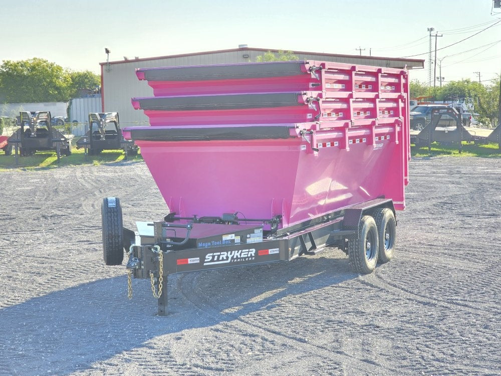 Stryker 14' BP Roll Off Bundle (2) 7k Axles + 2 Bins w/ 4' Walls - Roll Off Base Trailer/RO 14' Bumper Pull - Stryker Dealership Group