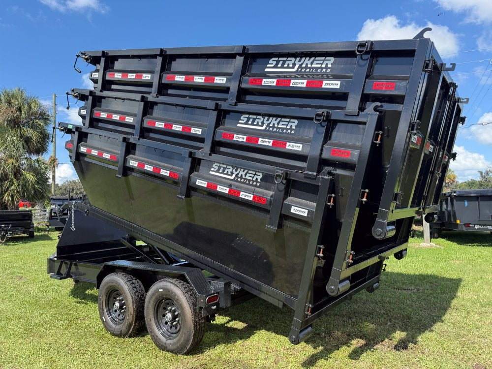 Stryker 14' BP Roll Off Bundle (2) 7k Axles + 3 Bins w/ 4' Walls - Roll Off Base Trailer/RO 14' Bumper Pull - Stryker Dealership Group